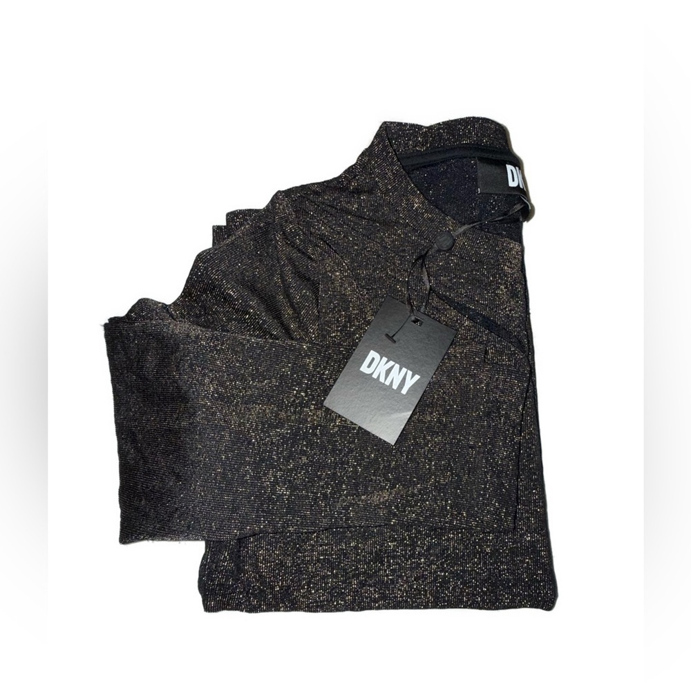 DKNY Metallic Shimmer Cutout Long Sleeve Top NWT Size Small - Picture 3 of 8